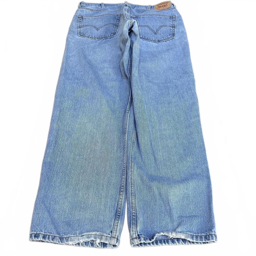 Levis 550 Relaxed Fit Light Wash Blue Jeans Mens 38x34 Vintage 90s Denim